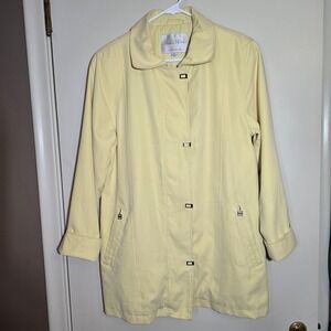 Studio Works Women Windbreaker Spring Lightweight Lined Jacket Yellow Medium